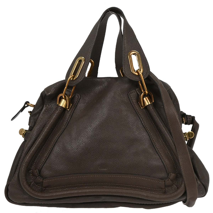 Chloe Dark Brown Paraty 2way Handbag 01-12-50-65 AQ00273