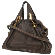 Chloe Dark Brown Paraty 2way Handbag 01-12-50-65 AQ00273