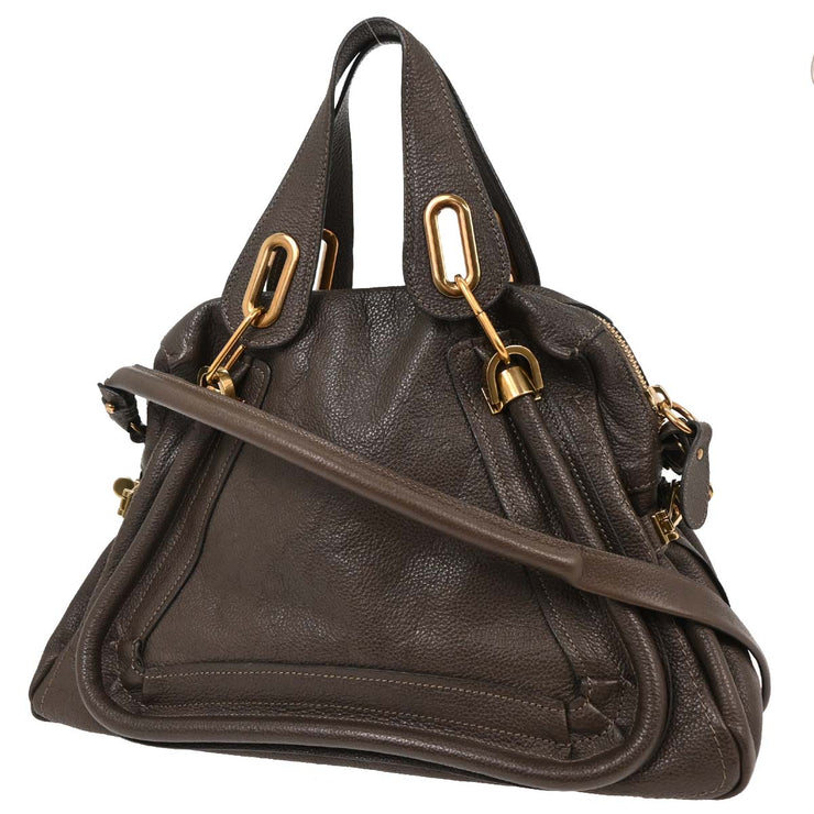 Chloe Dark Brown Paraty 2way Handbag 01-12-50-65 AQ00273
