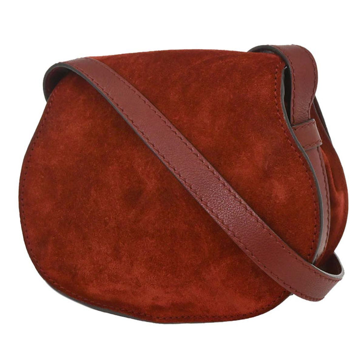 Chloe Bordeaux Suede Marcie Crossbody Bag 04-17-60-65 C0FPWH AQ00274