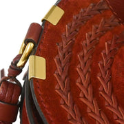 Chloe Bordeaux Suede Marcie Crossbody Bag 04-17-60-65 C0FPWH AQ00274