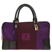 Loewe Purple Black Wool Amazona 36 Handbag 051006 AQ00275