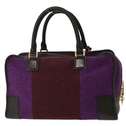 Loewe Purple Black Wool Amazona 36 Handbag 051006 AQ00275