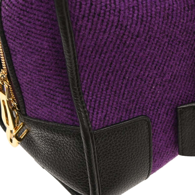 Loewe Purple Black Wool Amazona 36 Handbag 051006 AQ00275