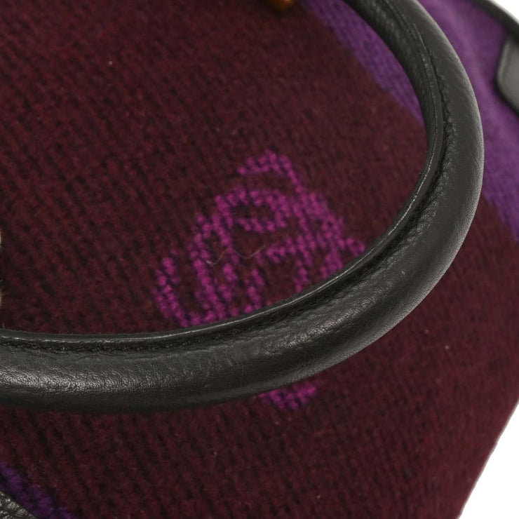 Loewe Purple Black Wool Amazona 36 Handbag 051006 AQ00275