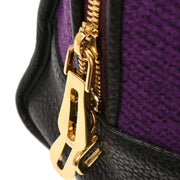 Loewe Purple Black Wool Amazona 36 Handbag 051006 AQ00275