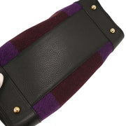 Loewe Purple Black Wool Amazona 36 Handbag 051006 AQ00275