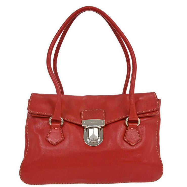 Prada Red Leather Handbag 31/24 AQ00277