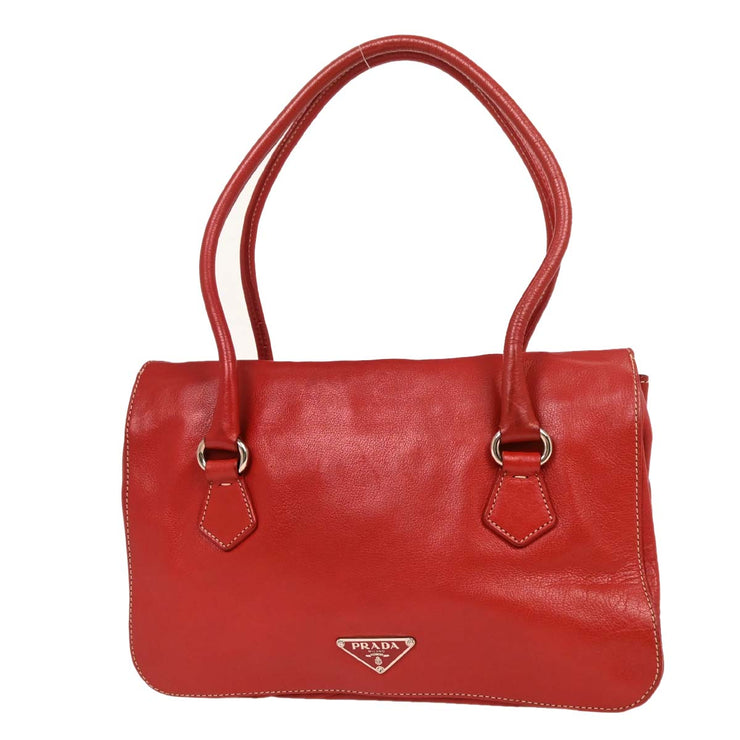 Prada Red Leather Handbag 31/24 AQ00277