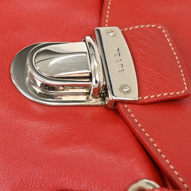 Prada Red Leather Handbag 31/24 AQ00277