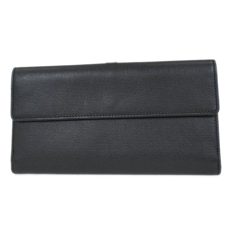 Chanel Black Calfskin Long Wallet Purse AQ00281