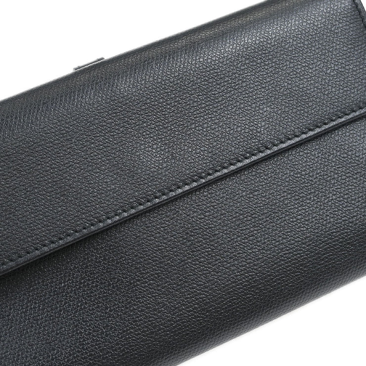 Chanel Black Calfskin Long Wallet Purse AQ00281