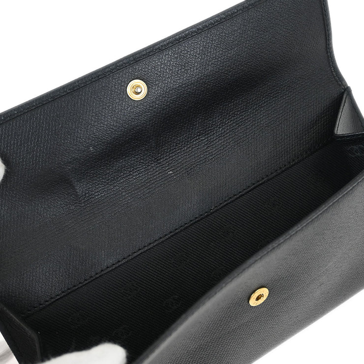 Chanel Black Calfskin Long Wallet Purse AQ00281
