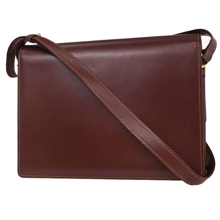Cartier Bordeaux Leather Shoulder Bag AQ00286