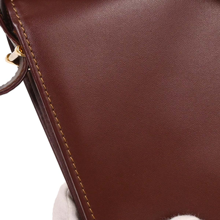 Cartier Bordeaux Leather Shoulder Bag AQ00286