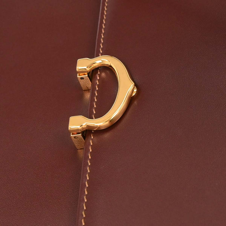 Cartier Bordeaux Leather Shoulder Bag AQ00286