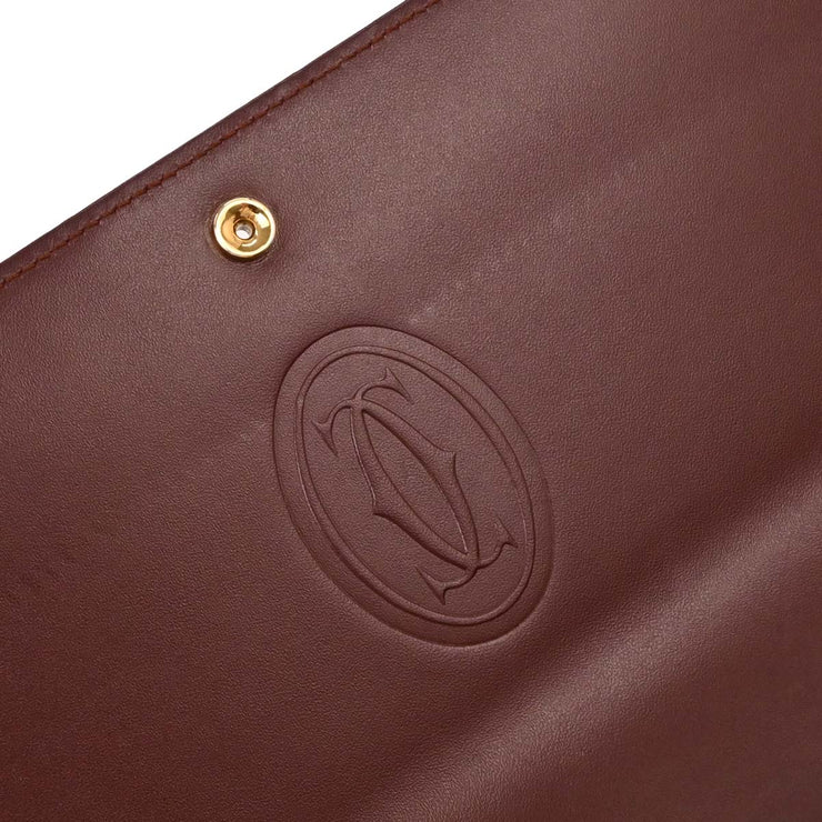 Cartier Bordeaux Leather Shoulder Bag AQ00286