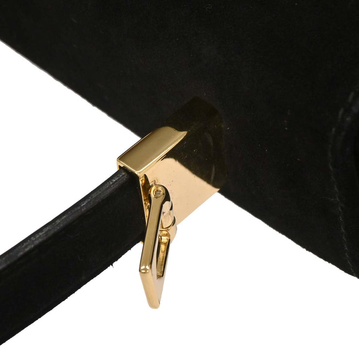 Salvatore Ferragamo Black Suede Gancini 2way Handbag AQ-21 8658 AQ00287