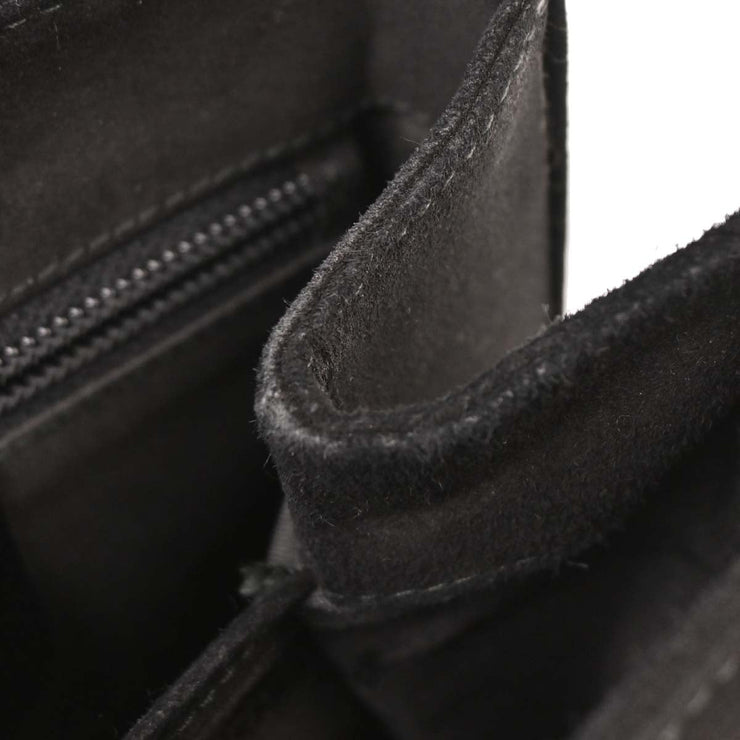 Salvatore Ferragamo Black Suede Gancini 2way Handbag AQ-21 8658 AQ00287