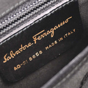 Salvatore Ferragamo Black Suede Gancini 2way Handbag AQ-21 8658 AQ00287