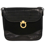Salvatore Ferragamo Black Gancini Shoulder Bag AQ215716 AQ00290