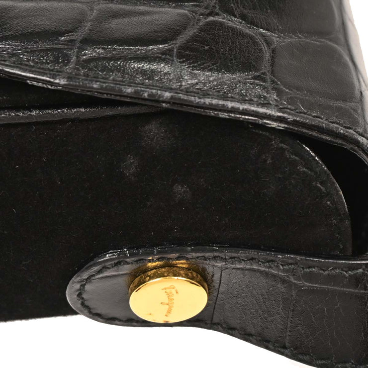 Salvatore Ferragamo Black Gancini Shoulder Bag AQ215716 AQ00290