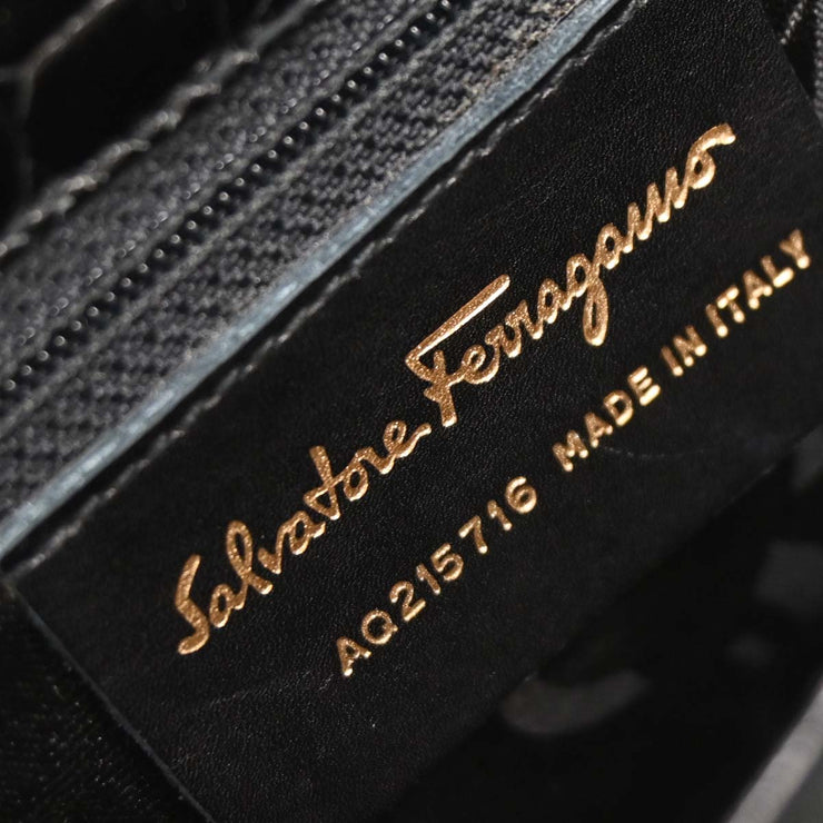 Salvatore Ferragamo Black Gancini Shoulder Bag AQ215716 AQ00290