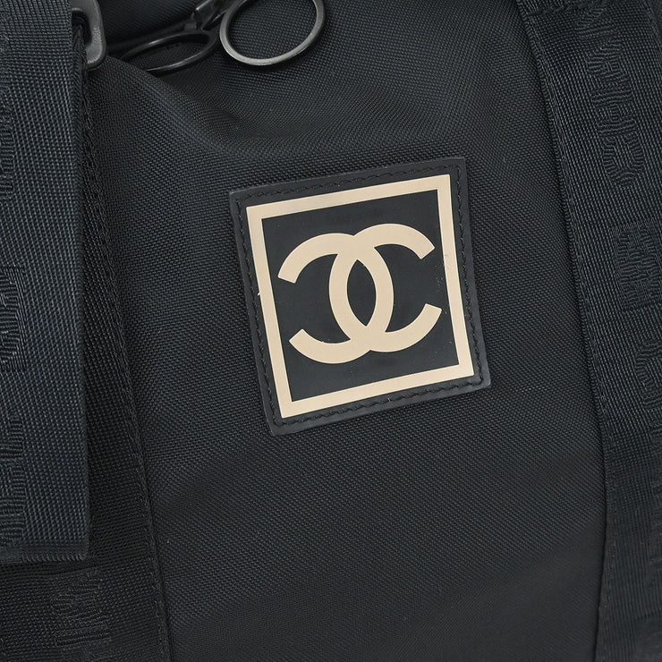 Chanel Black Nylon Sport Line Duffle Gym Handbag AQ00292