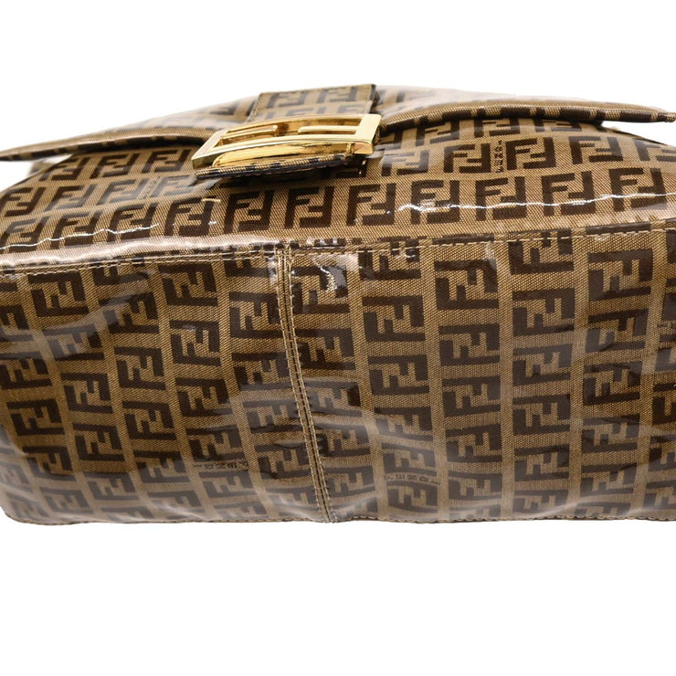 Fendi Brown PVC Zucchino Mamma Baguette Handbag 2305.26325.018 AQ00297