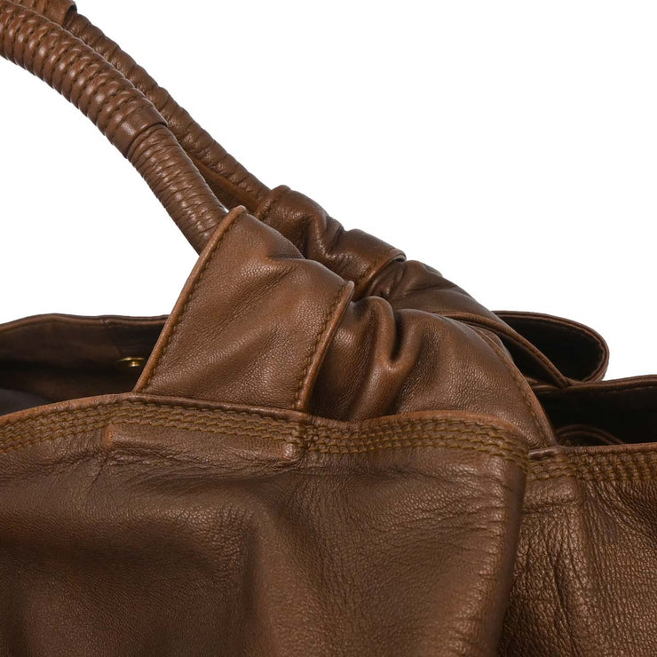 Loewe Brown Lambskin Nappa Aire Tote Handbag 010710 AQ00303