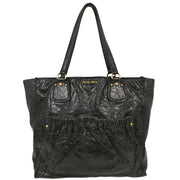 Miu Miu Dark Green Leather Tote Handbag 64 AQ00307