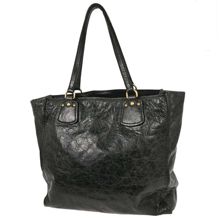 Miu Miu Dark Green Leather Tote Handbag 64 AQ00307