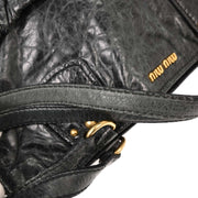 Miu Miu Dark Green Leather Tote Handbag 64 AQ00307