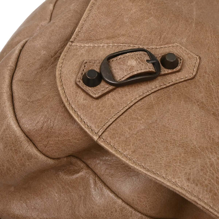 Balenciaga Beige Leather Folk Shoulder Bag 246432.2307 001013 AQ00309
