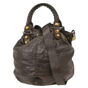 Balenciaga Brown Classic Mini Pompon 2way Shoulder Handbag 203069 497717 AQ00310