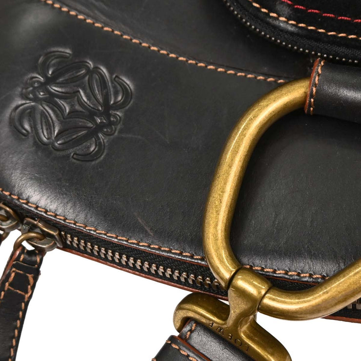Loewe Black Leather Suede Handbag 060407 AQ00319