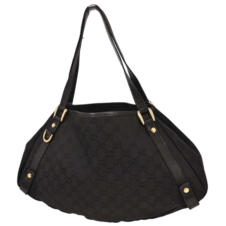 Gucci Black Canvas GG Hobo Handbag 130736 3444 AQ00322