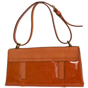 Bvlgari Orange Suede Patent Leather Handbag PAMEET AQ00326