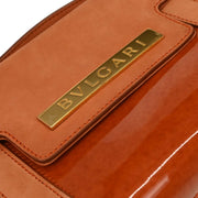 Bvlgari Orange Suede Patent Leather Handbag PAMEET AQ00326