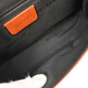 Bvlgari Orange Suede Patent Leather Handbag PAMEET AQ00326