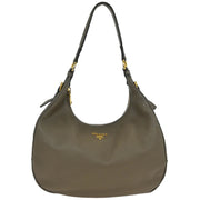 Prada Brown Leather Hobo Shoulder Bag 58/F/164 AQ00334