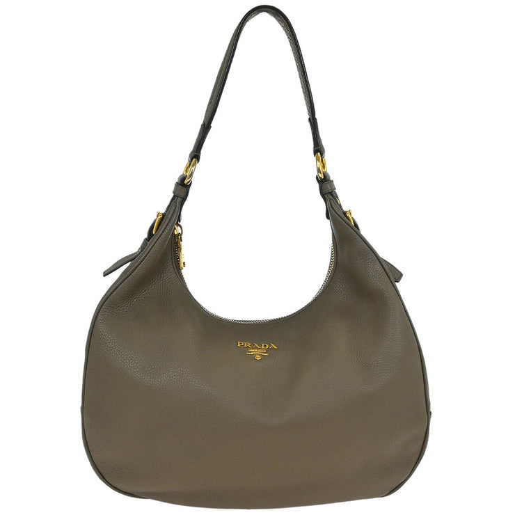 Prada Brown Leather Hobo Shoulder Bag 58/F/164 AQ00334