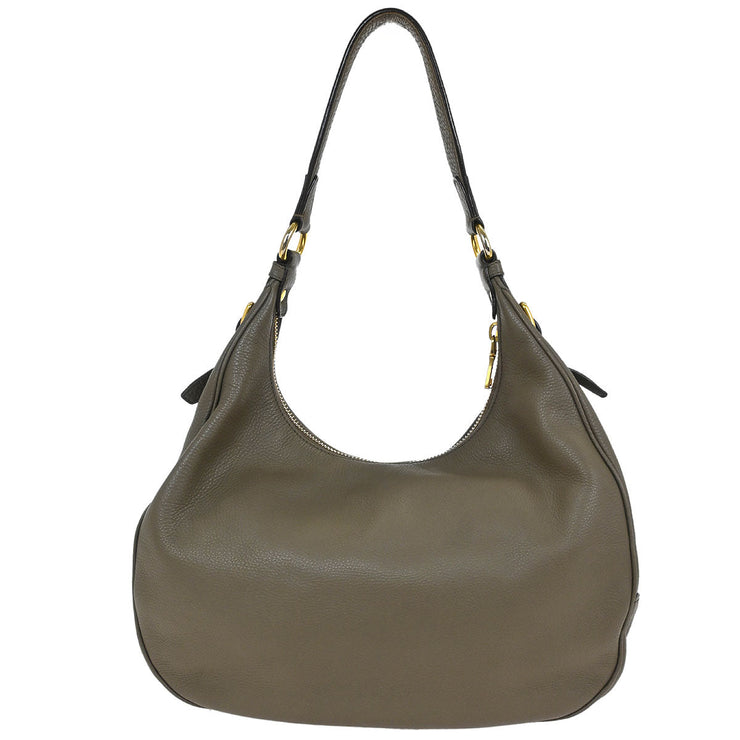 Prada Brown Leather Hobo Shoulder Bag 58/F/164 AQ00334