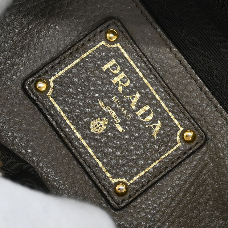 Prada Brown Leather Hobo Shoulder Bag 58/F/164 AQ00334