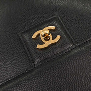 Chanel Black Calfskin Briefcase Business Handbag AQ00338