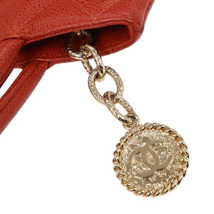 Chanel Red Calfskin Medallion Tote Handbag AQ00351