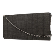 Chanel Gray Canvas Choco Bar Shoulder Bag AQ00355