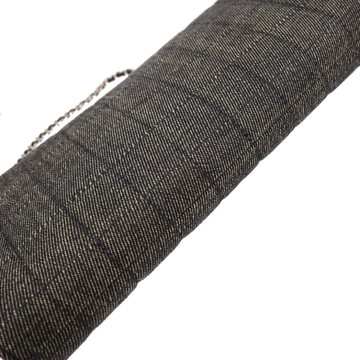 Chanel Gray Canvas Choco Bar Shoulder Bag AQ00355