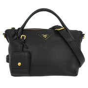 Prada Black Leather 2way Handbag 31/Z AQ00358
