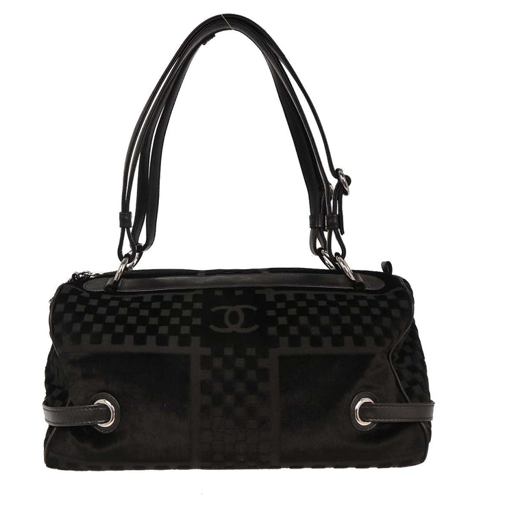 Chanel Black Velvet Handbag AQ00375